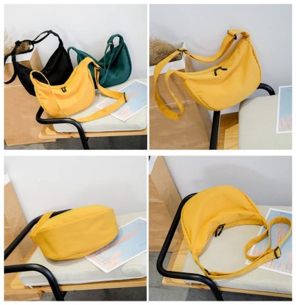 Warm Yellow Crescent Shoulder Bag - Image 4