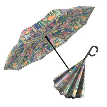Artistic geometric reverse umbrella - Image 4