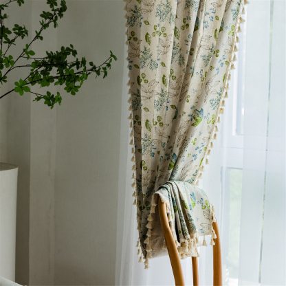 Forest style floral tassel curtains - Image 4