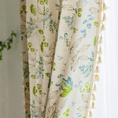 Forest style floral tassel curtains - Image 3