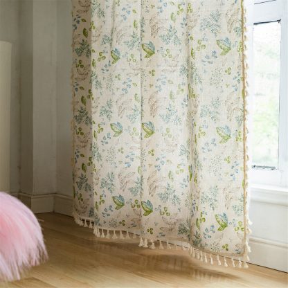 Forest style floral tassel curtains - Image 2