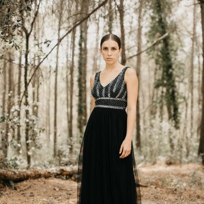 Black mesh beaded dress - Image 4