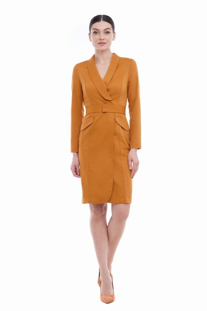 Caramel Blazer Dress