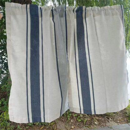 Striped fabric half curtain