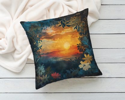 Vintage Sunset Floral Pillow - Image 5