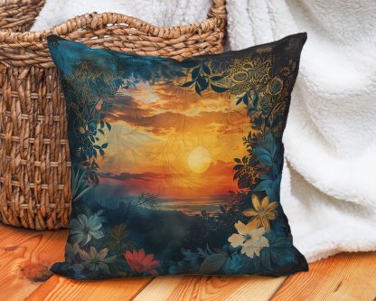 Vintage Sunset Floral Pillow - Image 4