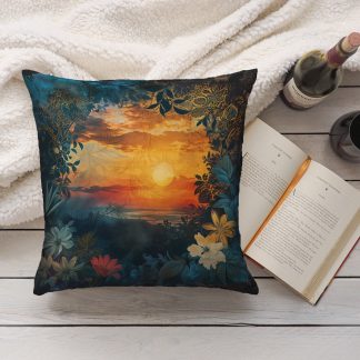 Vintage Sunset Floral Pillow