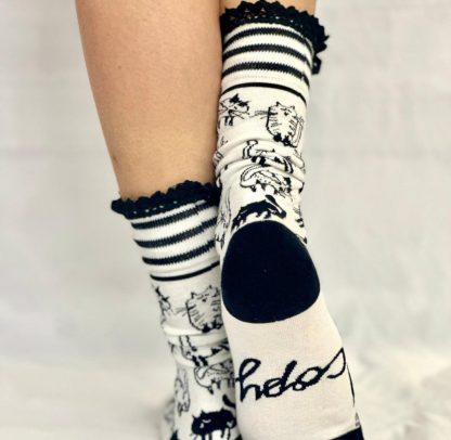 Meow Fun Lace Stacked Socks - Image 4