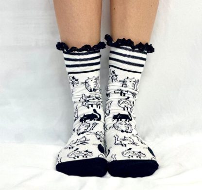 Meow Fun Lace Stacked Socks - Image 3