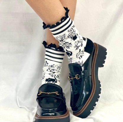 Meow Fun Lace Stacked Socks - Image 2