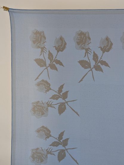 Blue and black rose silk scarf - Image 6