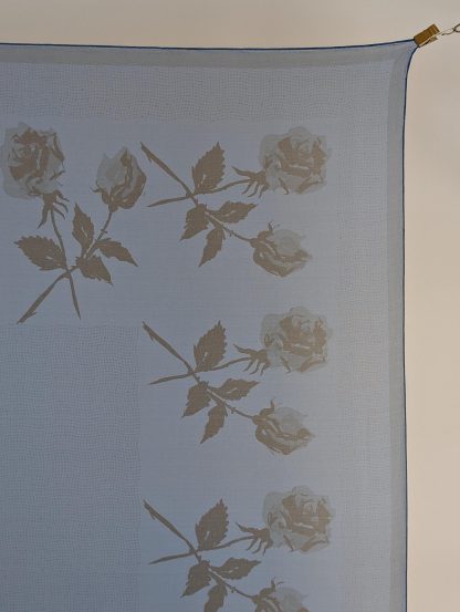 Blue and black rose silk scarf - Image 5