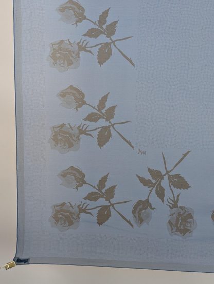Blue and black rose silk scarf - Image 2