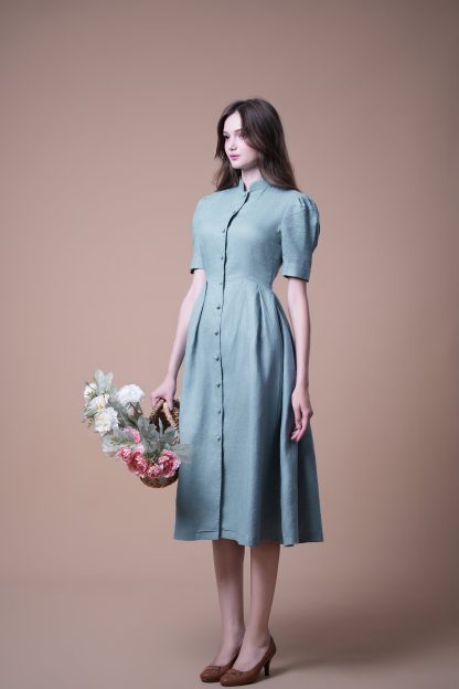 Vintage Linen Dress - Image 4