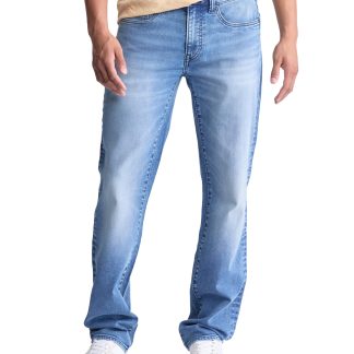 Men's light blue straight jeans