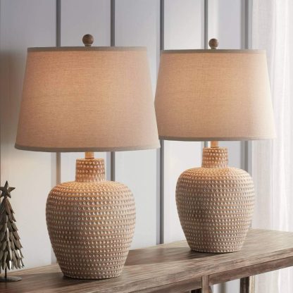 Handmade textured ceramic table lamp - Image 7