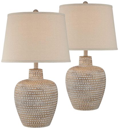 Handmade textured ceramic table lamp - Image 6