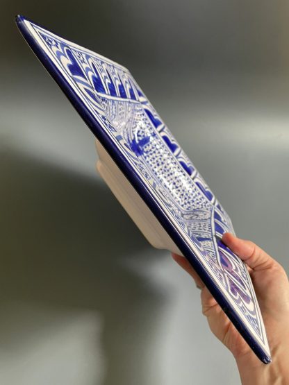 Exotic blue and white square plate - Image 5