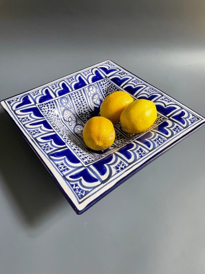 Exotic blue and white square plate - Image 3