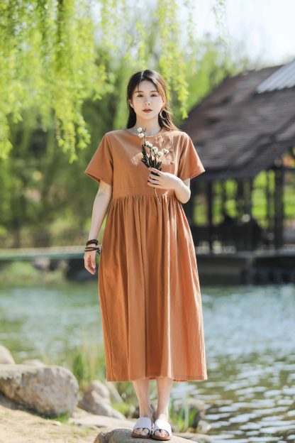 Brown and orange dress