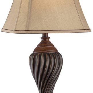 Retro two-color wooden table lamp