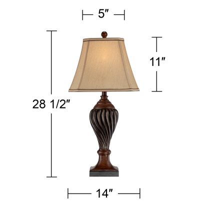 Retro two-color wooden table lamp - Image 5