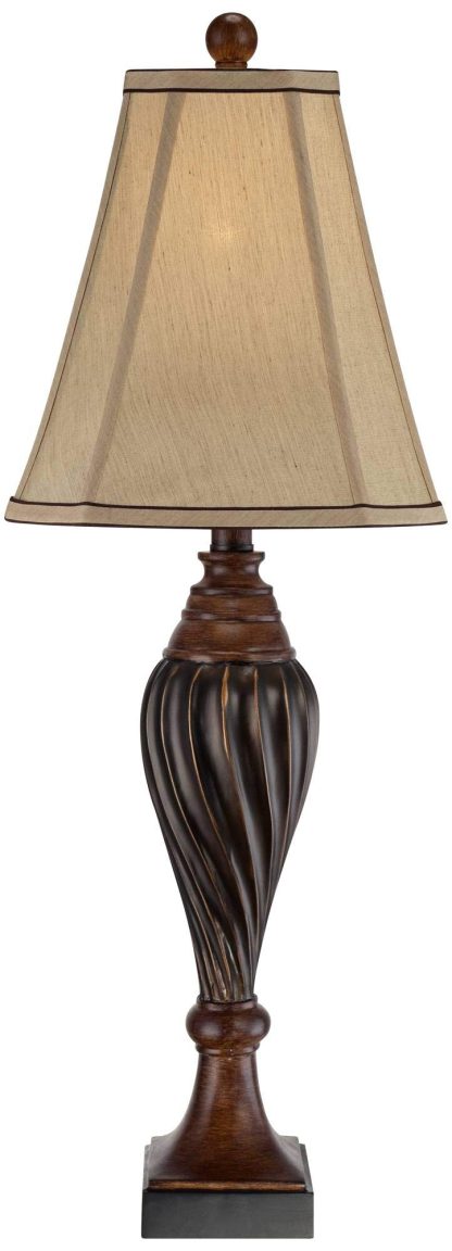 Retro two-color wooden table lamp - Image 3