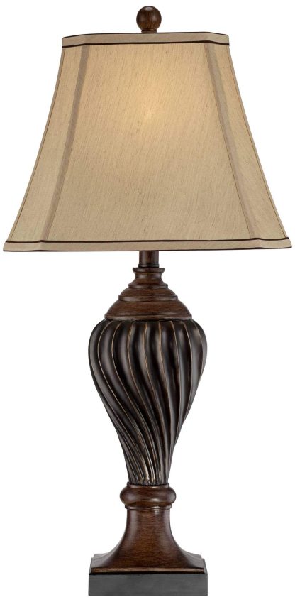 Retro two-color wooden table lamp - Image 2