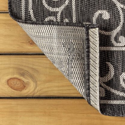 Vintage Curly Grass Pattern Outdoor Woven Rug - Image 7