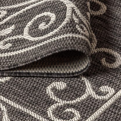 Vintage Curly Grass Pattern Outdoor Woven Rug - Image 6