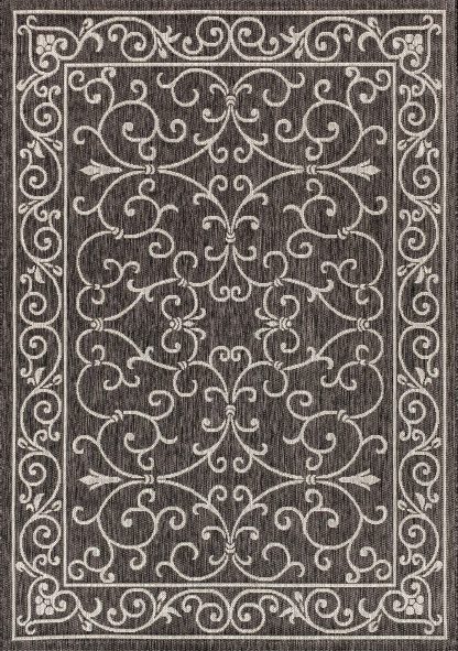 Vintage Curly Grass Pattern Outdoor Woven Rug - Image 3