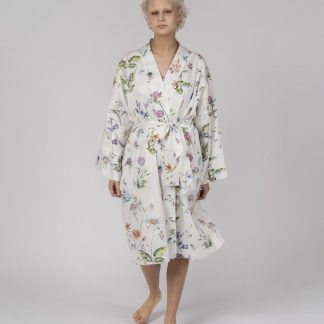 Printed silk robe