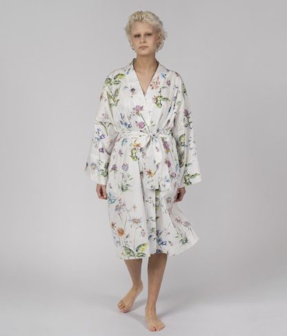 Printed silk robe