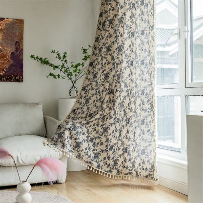 Vintage floral tassel curtains - Image 6