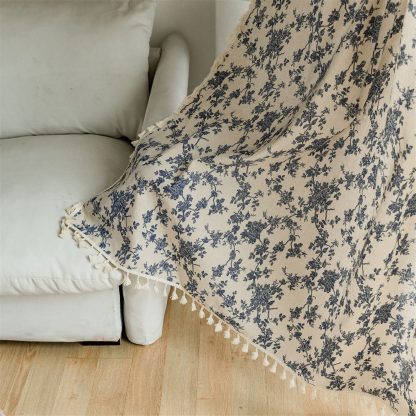 Vintage floral tassel curtains - Image 4