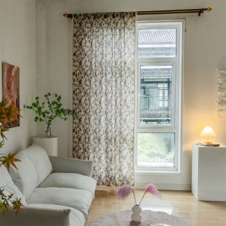 Vintage floral tassel curtains