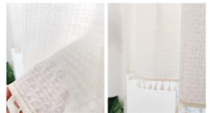 Solid color tassel half curtain - Image 5
