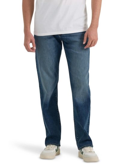 Mid Indigo Relaxed Flared Jeans