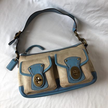 Contrast print leather shoulder bag