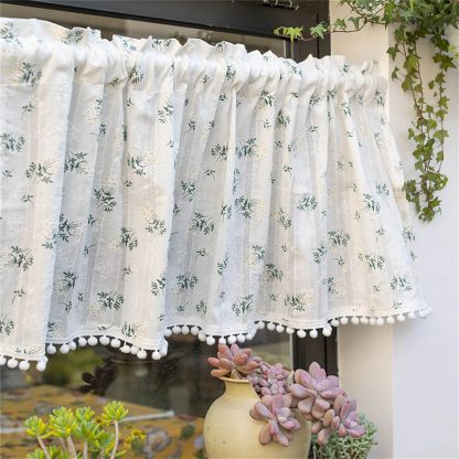 Fresh plant print half curtain - Image 5