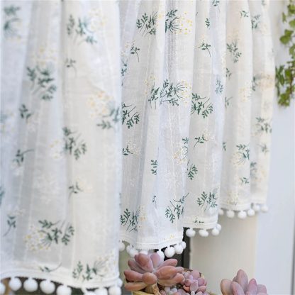 Fresh plant print half curtain - Image 3
