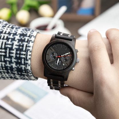 Wooden multi-function quartz watch - Image 4
