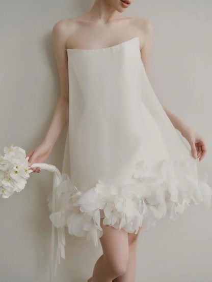 Minimalist tube top tulle dress - Image 5