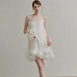 Minimalist tube top tulle dress