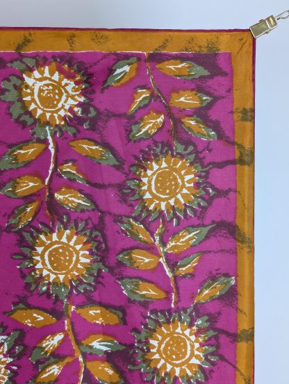 Vintage floral silk square scarf - Image 6
