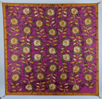 Vintage floral silk square scarf