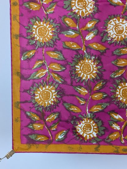 Vintage floral silk square scarf - Image 4