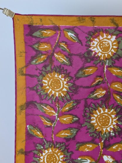 Vintage floral silk square scarf - Image 2
