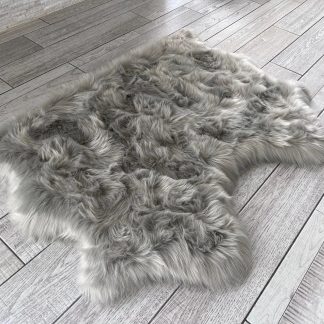 Faux Sheepskin Free Form Side By Side Rug