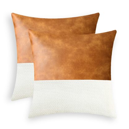 Leather and knitted pillowcase - Image 8